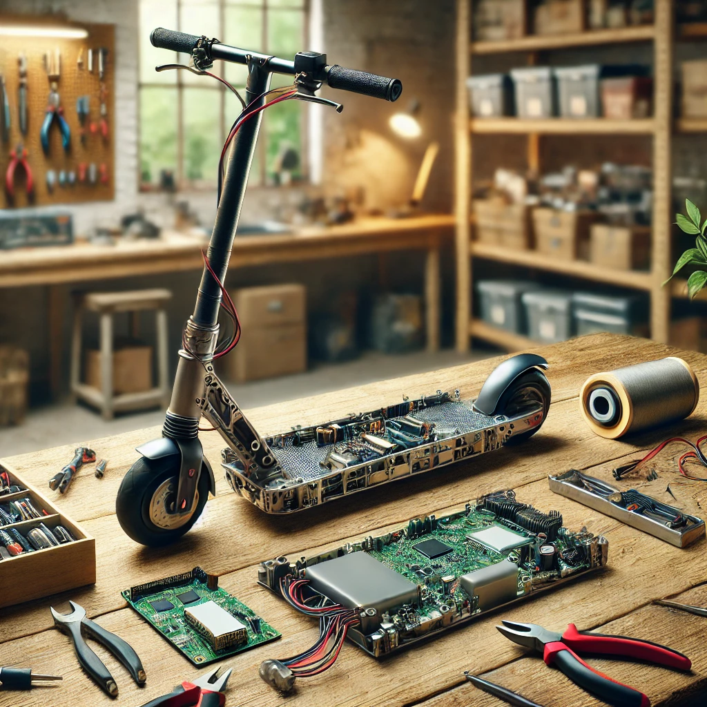 Überblick über die nachhaltige E-Scooter Werkstatt des Club Freetime in Graz